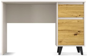 Biurko komputerowe z szafką i szufladą kaszmir + dąb artisan Z3-S59