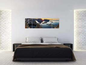Obraz - Krajobraz górski, Norwegia (170x50 cm)