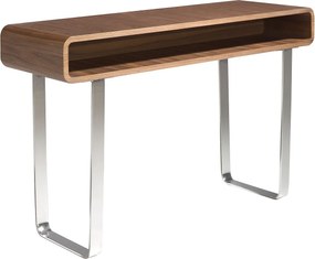 Prostokątny stolik konsolowy z orzecha włoskiego i chromowanej stali 3000 ANGEL CERDA