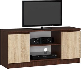 Szafka RTV AKORD Wenge 120 cm 2 drzwi kolor Dąb Sonoma mat 2 półki 120x40x55 cm