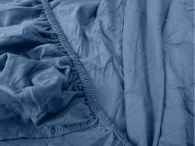 PrzytulneMieszkanie.pl Prześcieradło jersey z lycrą ciemnoniebieskie 90 x 200 cm
