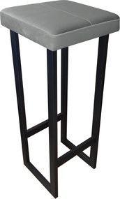 Hoker ALEX krzesło barowe tkanina Welur podstawa metalowa : Kolor Stelaża - Czarny , Kolor tkaniny - VELVET - MG17, Wysokość - 90 cm