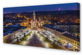 Obraz na płótnie Kraków Noc kościół panorama