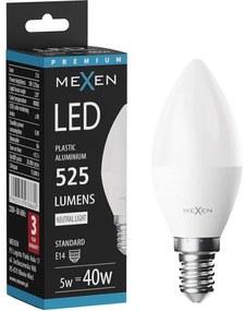 Mexen Nova żarówka LED E14, C37, 5W, Neutralna - 4000K, 525 lm - L102-E14-0540-01