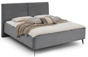 Szare tapicerowane łóżko dwuosobowe bez stelaża 180x200 cm Lando – Meise Möbel