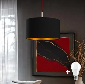 Eglo - LED Lampa wisząca na lince TUNJA 1xE27/60W/230V czarna