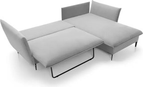 Narożnik GLOSS Prawostronny z funkcją spania, zestaw z poduszkami wolnostojący tkanina RIVIERA 81 Niebieski WERSAL