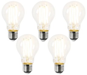 Zestaw 5 żarówek LED E27 A60 przezroczyste 3,8W 806lm 2700K