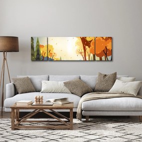 Obraz - Jesienny krajobraz, ilustracja (170x50 cm)