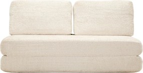 Biała rozkładana sofa z materiału bouclé 150 cm Faster – Mauro Ferretti