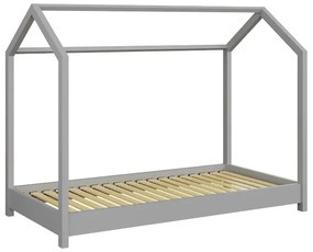 Szare łóżko domek dla dziecka 80x160 - Liver