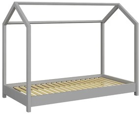 Szare łóżko domek dla dziecka 80x160 S6-D29
