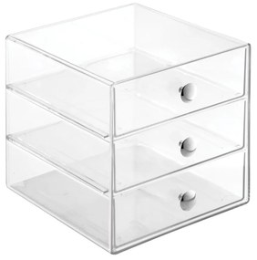 Przezroczysty pojemnik z 2 szufladami iDesign Drawers, wys. 16,5 cm