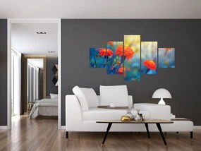 Obraz - Pomarańczowe kwiaty (125x70 cm)