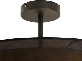 Nowoczesna lampa sufitowa czarna ze złotem 50 cm 3-światła - Drum Duo