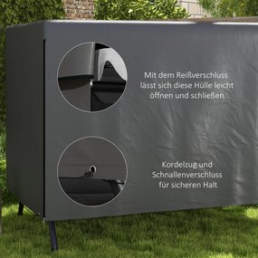 Outsunny Pokrowiec na meble ogrodowe, osłona ochronna na meble zewnętrzne, 215 cm x 155 cm x 150 cm, Ciemnoszary | Aosom PL