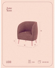Ceglasty fotel Licio – Ame Yens
