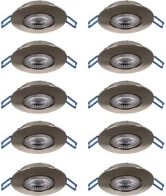 Eglo 300196 - ZESTAW 10x LED Oprawa sufitowa wpuszczana GEDREZ LED/4,9 W/230 V śr. 9 cm chrom