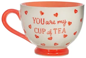 Czerwono-biały ceramiczny kubek 400 ml You are My Cup of Tea – Sass &amp; Belle