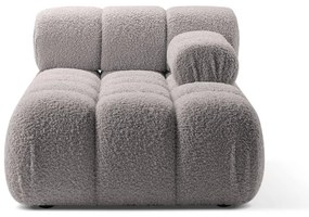 Jasnoszary moduł sofy z materiału bouclé (prawostronny) Bellis – Micadoni Home