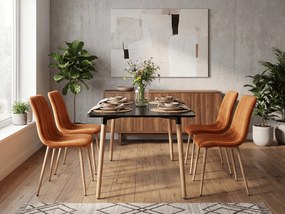 Terakotowe aksamitne krzesło LAVA