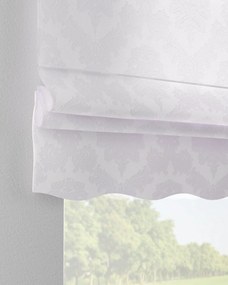 Roleta rzymska Florencja kolor biały tkanina połyskliwa, strukturalna, wzorzysta