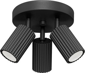 Lampa Sufitowa Minimalistyczny Karbon, Aluminium - 3 Źródło - L.19.5 X H.18 Cm - Czarny