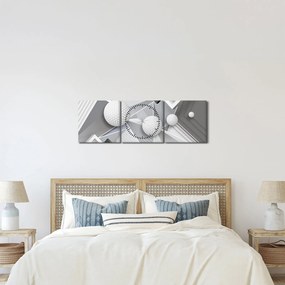 Geometryczny abstrakcyjny obraz (z zegarem) (90x30 cm)
