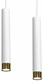 Lampa wisząca, potrójna, biała, złota, nad wyspę, stół DANI WHITE/GOLD 3xGU10