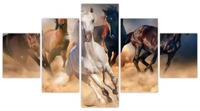 Obraz - Konie na pustyni (125x70 cm)