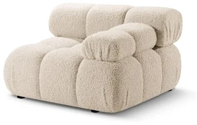 Beżowy moduł sofy z materiału bouclé (prawostronny) Bellis – Micadoni Home