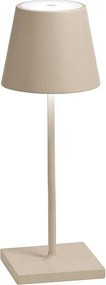 Lampa stołowa LED Zafferano Poldina Pro Mini Sand z możliwością ładowania i ściemniania, z czasem pracy baterii do 12 godzin