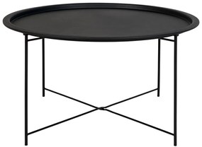 Czarny metalowy okrągły stolik ø 75 cm Bastia – House Nordic