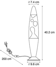 Lampa lawa różowa z białym woskiem z diodą LED - Molten Lava Oswietlenie wewnetrzne