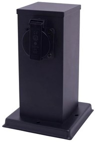 Zewnętrzny słupek zasilający 1Z SCHUKO 230V IP44 20 cm czarny