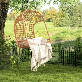 Outsunny Ogrodzenie ogrodowe, 8 elementów, metalowa rama dopasowująca się do kształtu, podział przestrzeni, 264x61 cm, Czarny