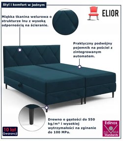 Granatowe kontynentalne łóżko pikowane - 5 rozmiarów G6-G57