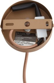 Designerska lampa wisząca ciemny brąz z bursztynowym szkłem - Kemner