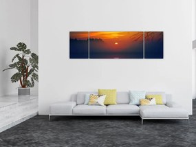 Obraz mostu o zachodzie słońca (170x50 cm)