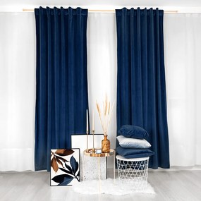 Granatowa zasłona Werona z weluru