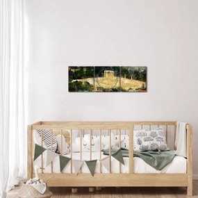 Obraz - Świątynia Zeusa, Ateny, Grecja (z zegarem) (90x30 cm)