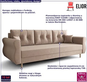 Beżowa kanapa rozkładana H3-S54