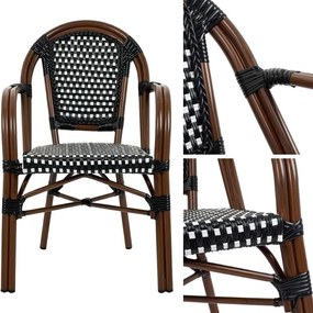 Krzesło kawiarniane styl francuski z podłokietnikami Cafe Paris Arm