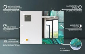 Lustro z drukowaną ramką Zielony geometryczny wzór