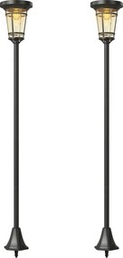 Outsunny Solarny zestaw 2 lamp stojących 180 cm z 2 trybami jasności i czujnikiem światła, IP44 | Aosom PL
