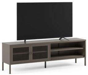 Szara metalowa szafka pod TV 160x50x35 cm Fayna – Marckeric
