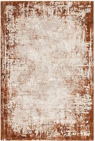 Dywan abstrakcyjny - 200x290cm - pomarańczowy, kremowy - Kuza Border