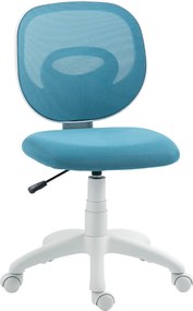 HOMCOM Krzesło biurowe ergonomiczne krzesło biurkowe z oparciem w kształcie C, regulowane, niebieskie