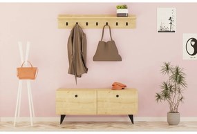 Wieszak ścienny z półką na buty Rupa Oak