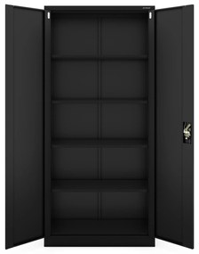 Szafa na dokumenty biurowa metalowa czarna: JAN H, 900 x 1950 x 400 mm